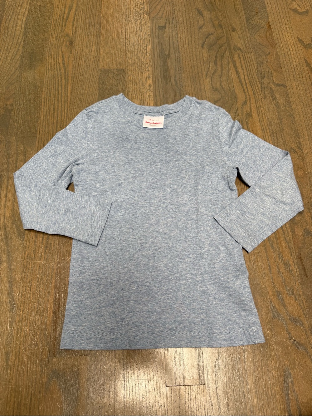 Hanna Andersson Light Heather Blue Long Sleeve Crewneck